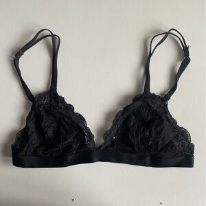 💚2/$15💚 XS- SMALL VICTORIA SECRET PINK Lace Triangle Bralette BLACK